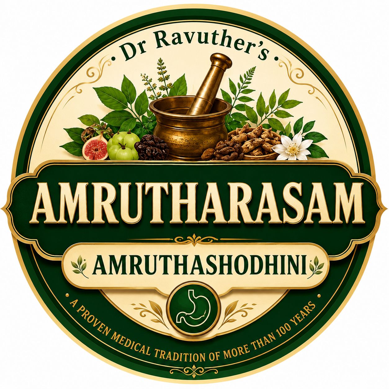Dr. Ravuther's Ayurvedic Emblem